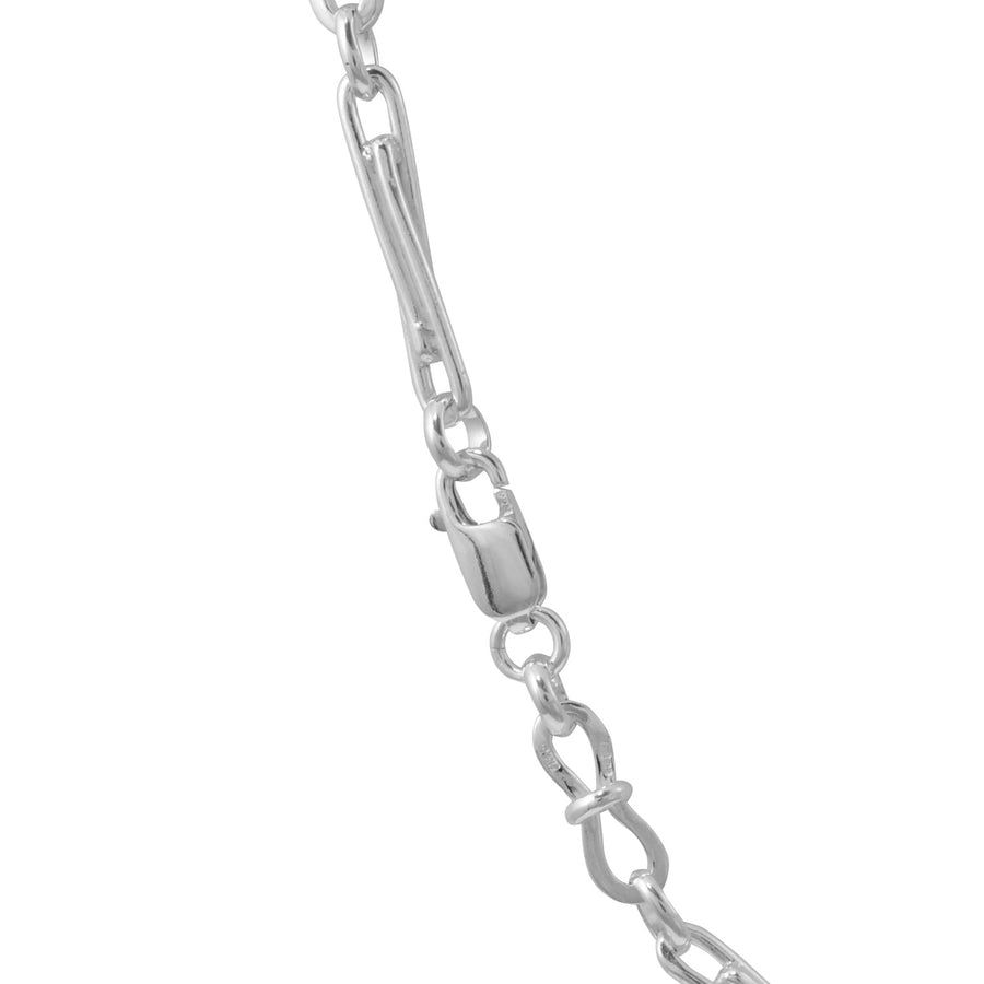Silver Infinity Trombone Link Necklace