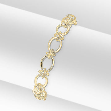 Gold Plated Oval Knot Bracelet
