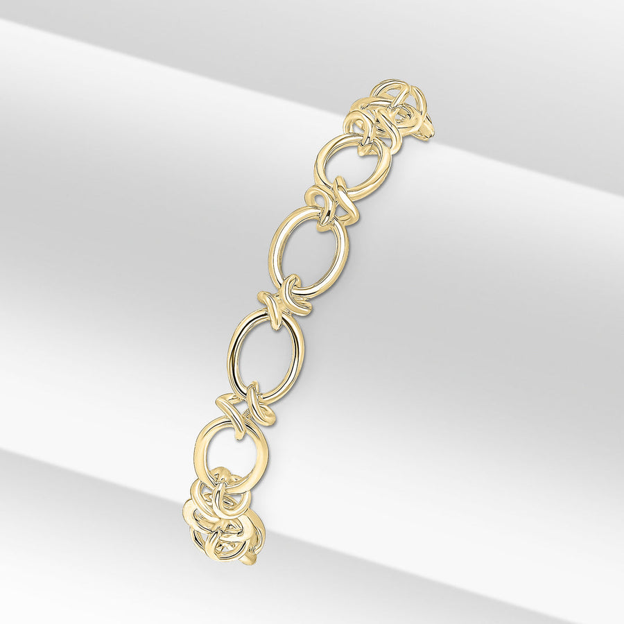 Gold Plated Oval Knot Bracelet