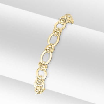 Gold Plated Square Oval Link Bracelet