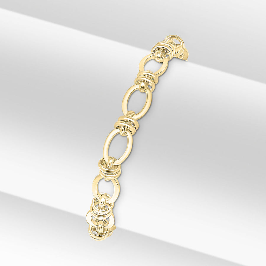 Gold Plated Square Oval Link Bracelet