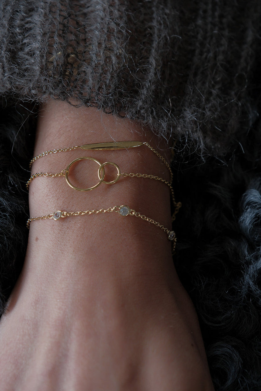 Mary-K - Gold Chain Bracelet With Zirconia