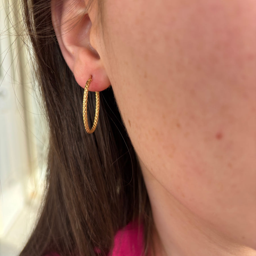 9ct Oval Hoop Earrings