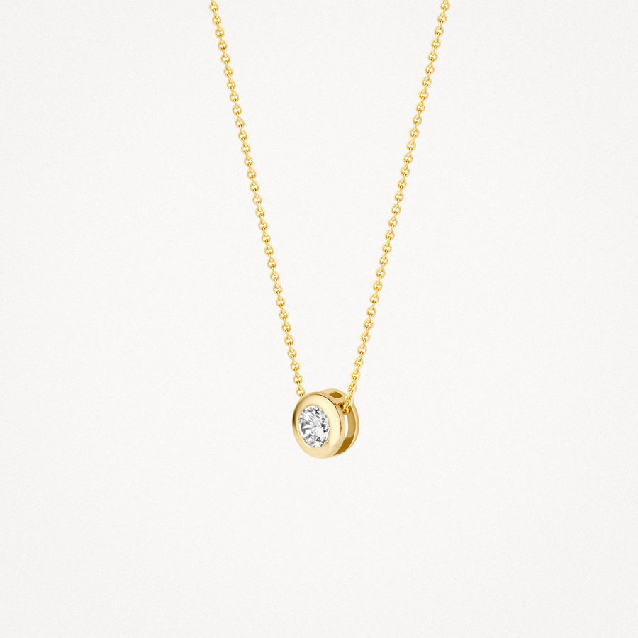 Blush Jewels - 14ct Yellow Gold Rubover Cz Pendant