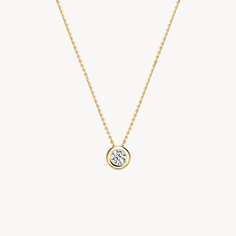 Blush Jewels - 14ct Yellow Gold Rubover Cz Pendant