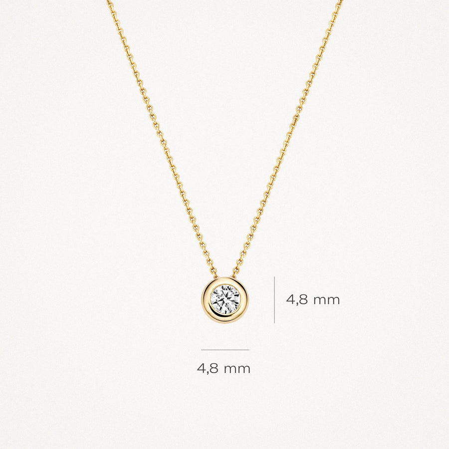 Blush Jewels - 14ct Yellow Gold Rubover Cz Pendant