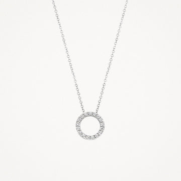 Blush Jewels - 14ct White Gold Cz Circle Pendant