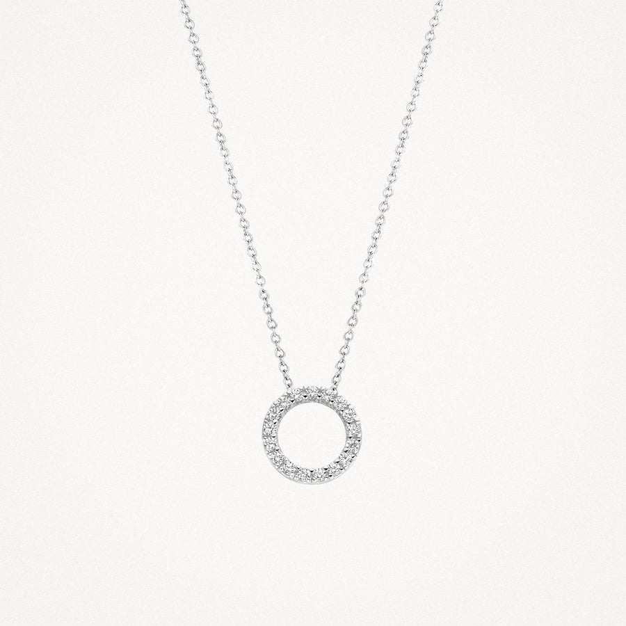 Blush Jewels - 14ct White Gold Cz Circle Pendant