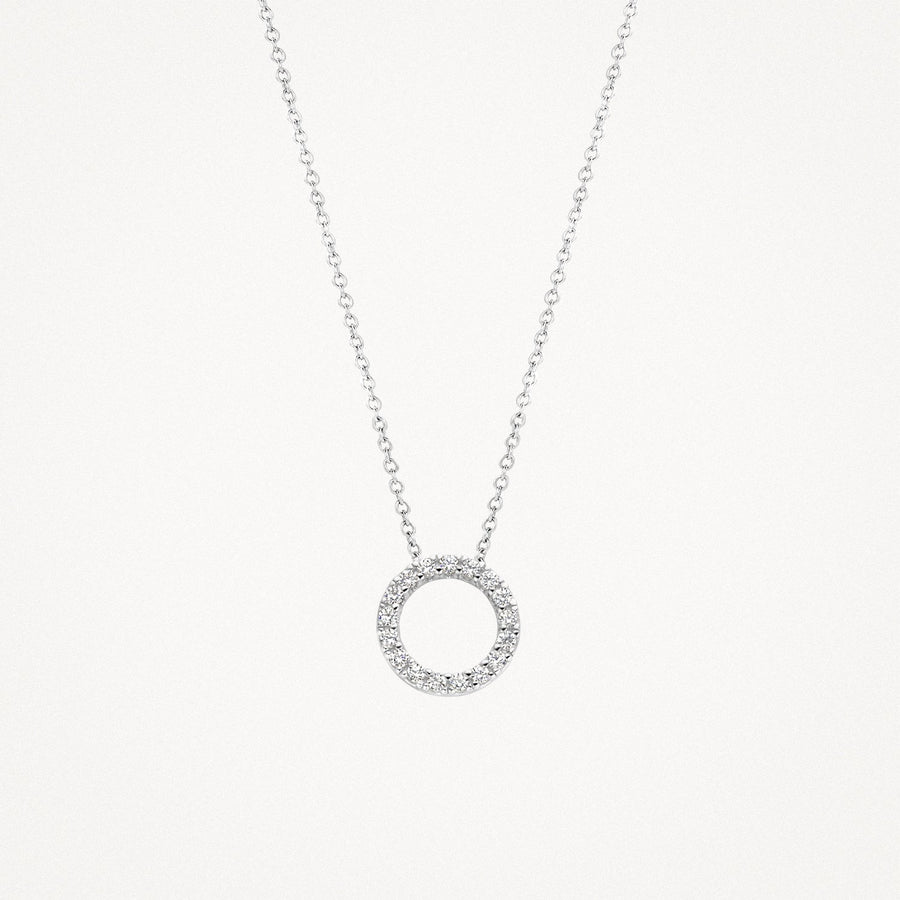 Blush Jewels - 14ct White Gold Cz Circle Pendant