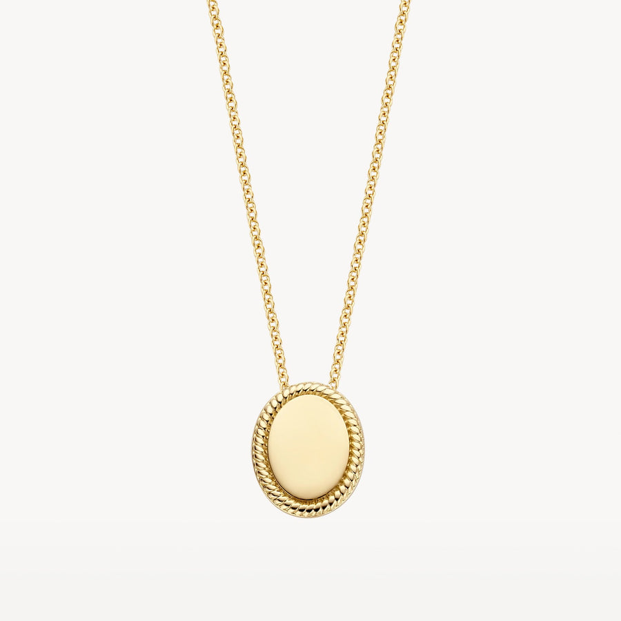Blush Jewels - 14ct Yellow Gold Oval Disc Pendant