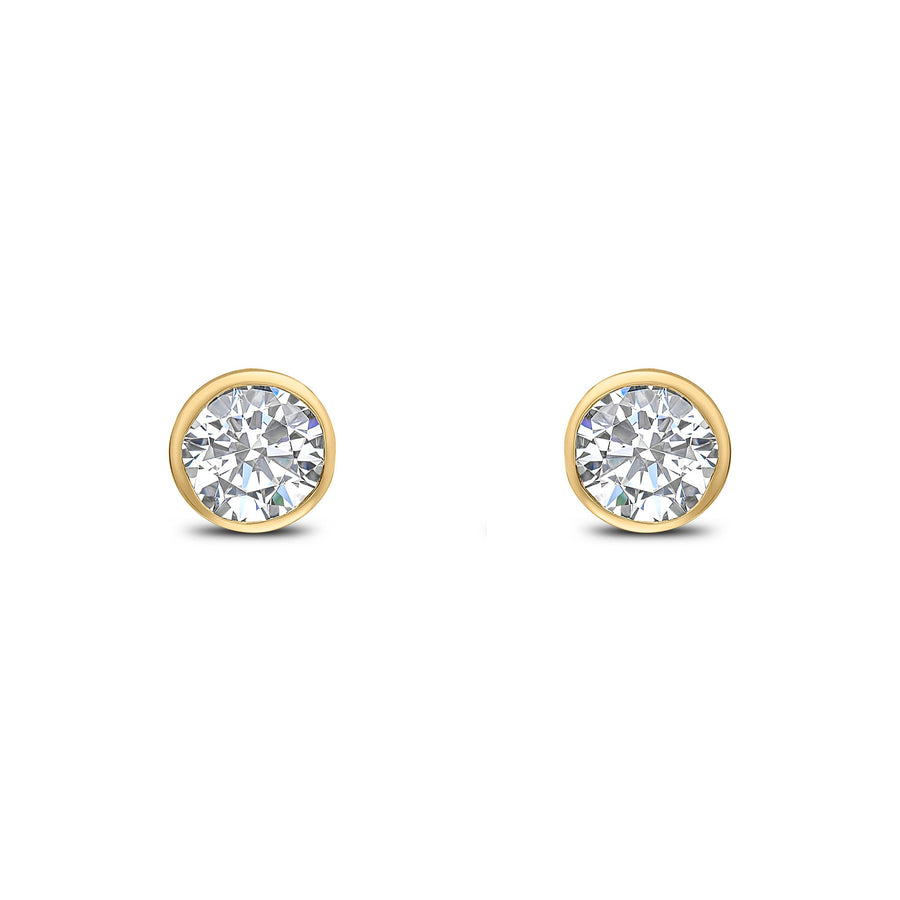 Gold Cz Stud Earrings 5mm