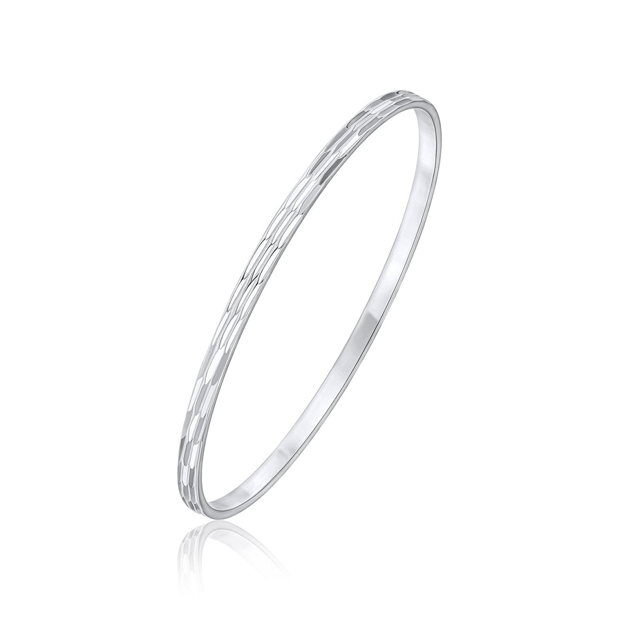 Sterling Silver Pattern Bangle 3.5mm