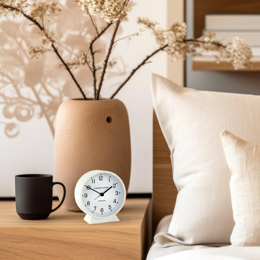 Puffin Mantel Clock - Snowberry White