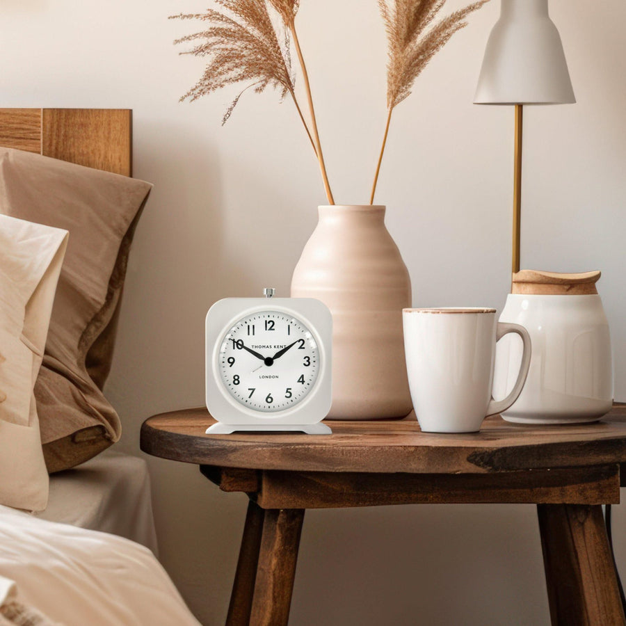 Finch Mantel Clock - Snowberry White