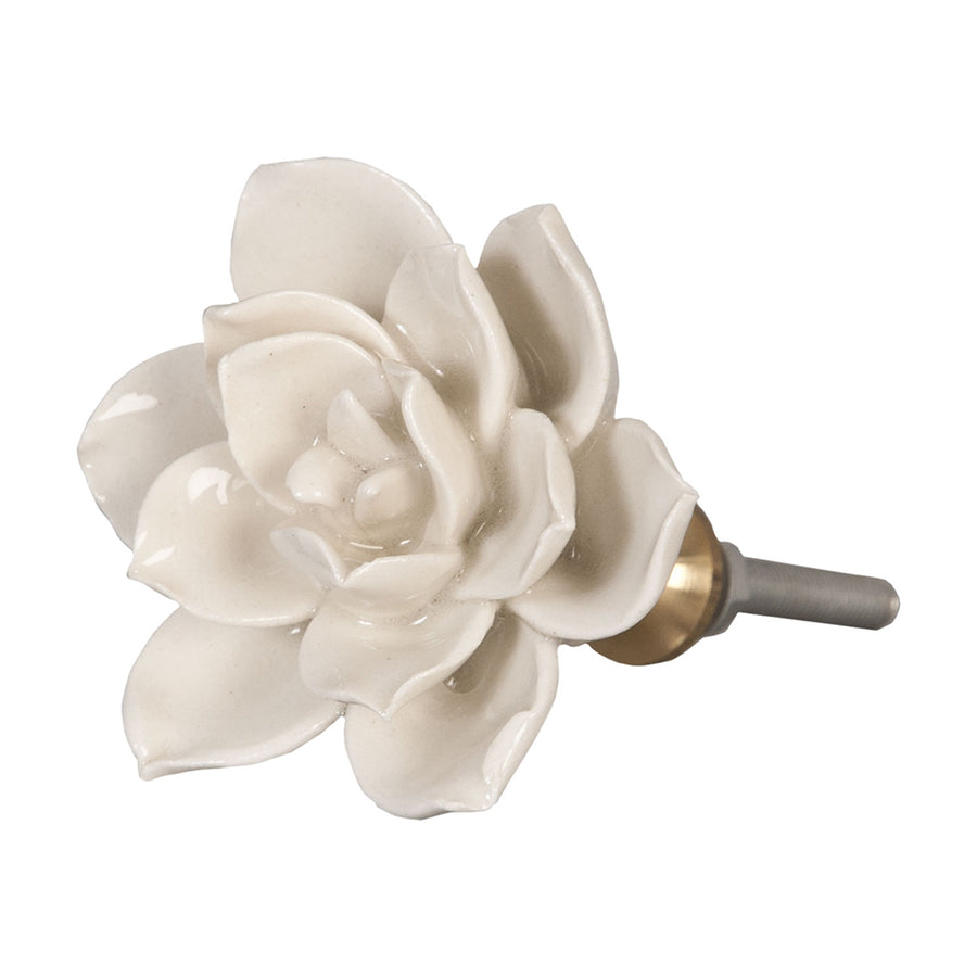 White Flower Door Knob