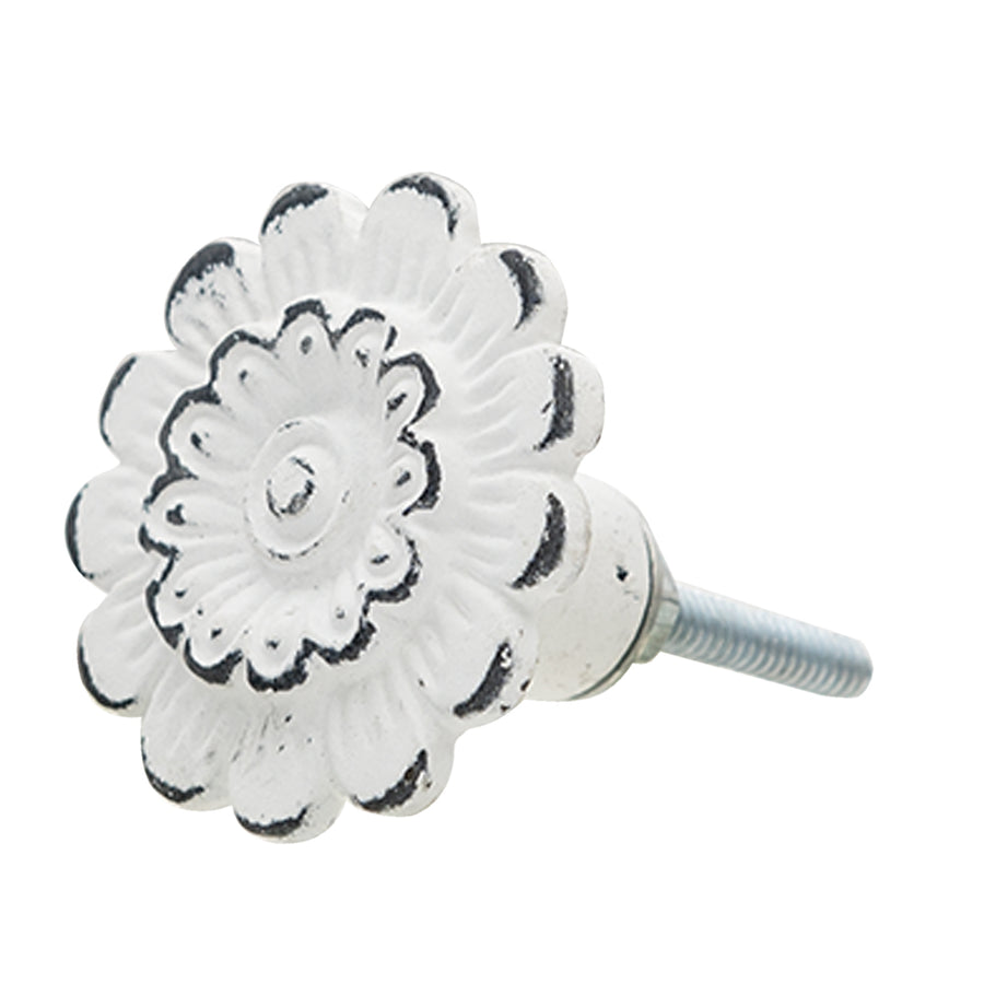 White Floral Door Knob