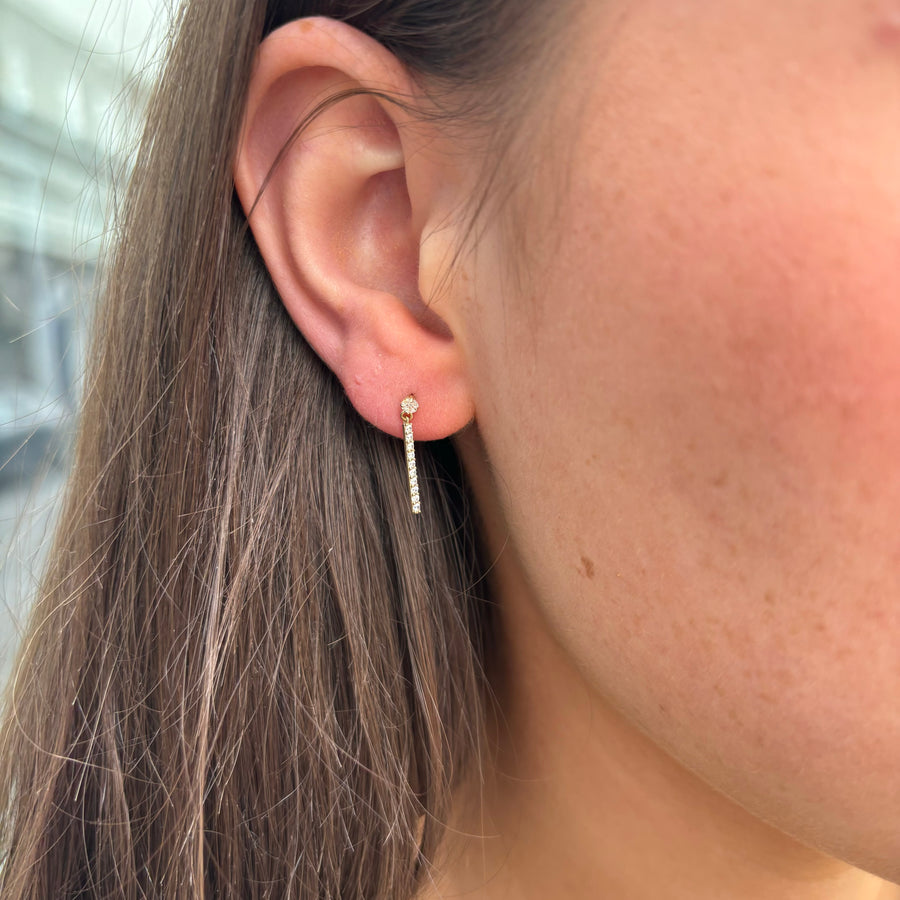 9ct Gold Bar Drop Earrings