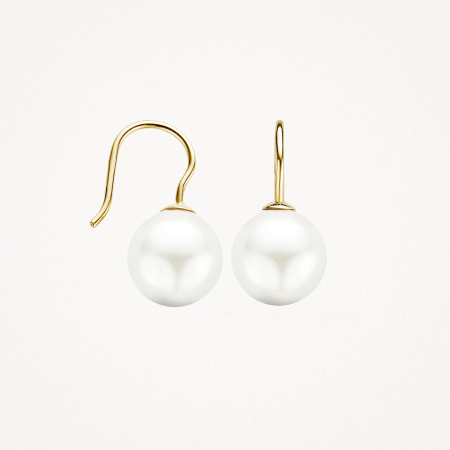 Blush Jewels - 14ct Yellow Gold Earrings with Swarovski Pearl