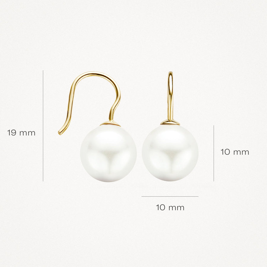 Blush Jewels - 14ct Yellow Gold Earrings with Swarovski Pearl