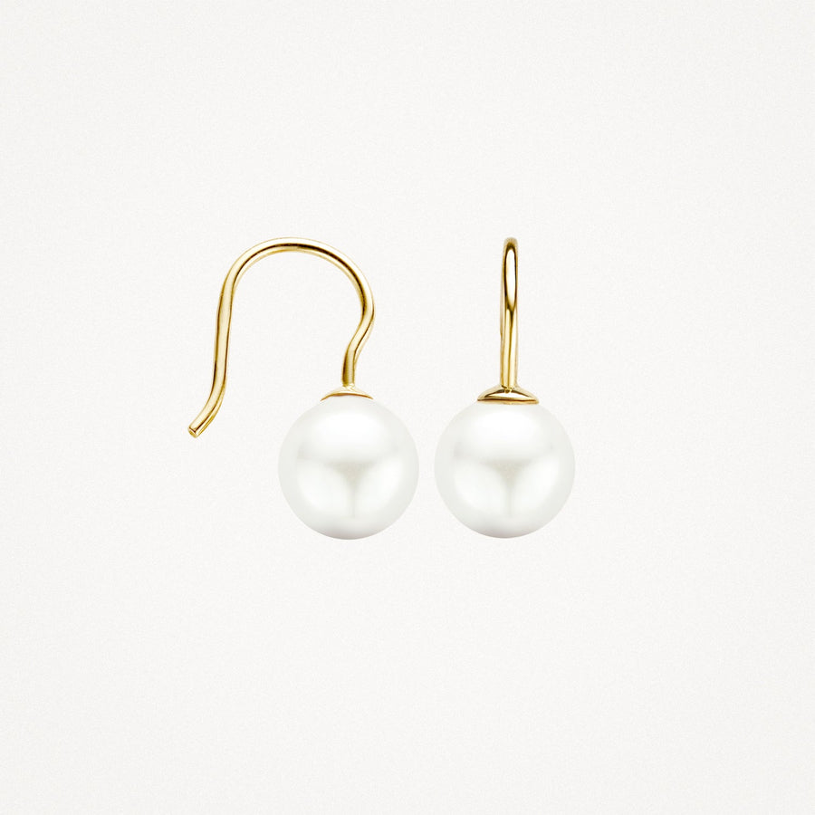 Blush Jewels - 14ct Yellow Gold Earrings with Swarovski Pearl