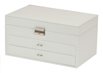 Ivory Bonded Leather Jewellery Box