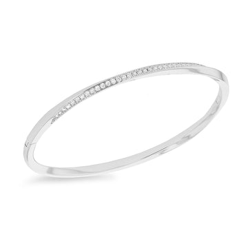 Sterling Silver Cz Twist Bangle