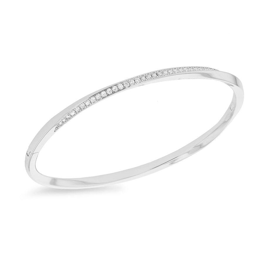 Sterling Silver Cz Twist Bangle