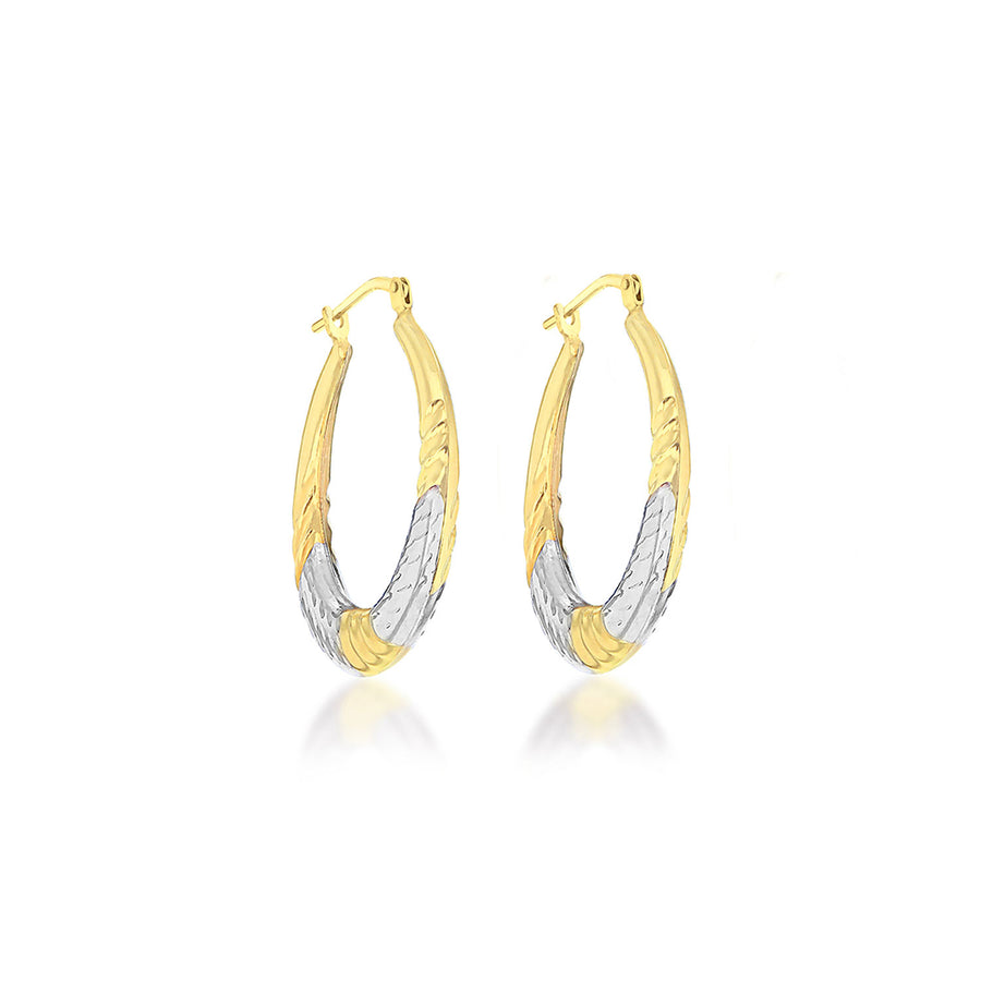 Sterling silver Gold Bonded Creole Hoop Earrings