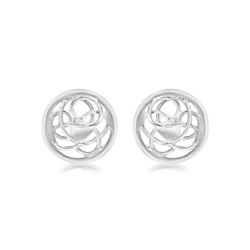 Sterling silver Scribble Stud Earrings