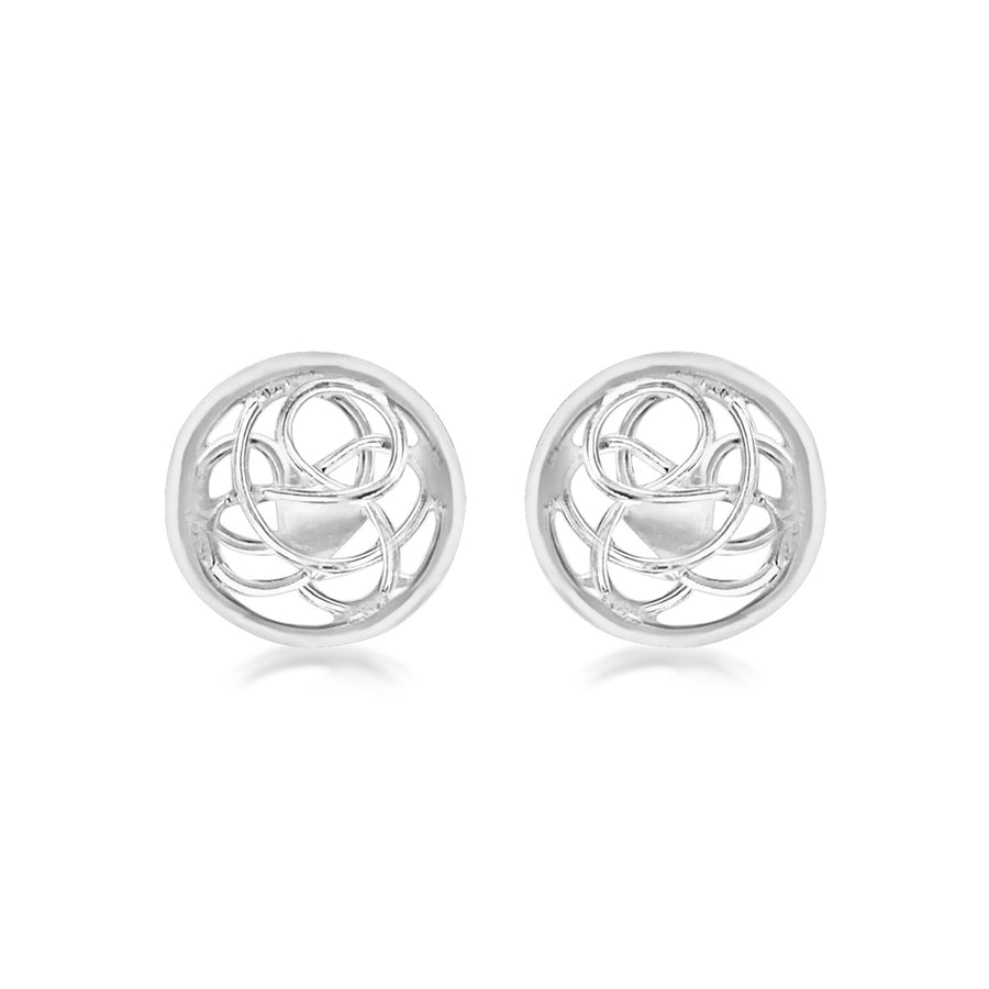 Sterling silver Scribble Stud Earrings