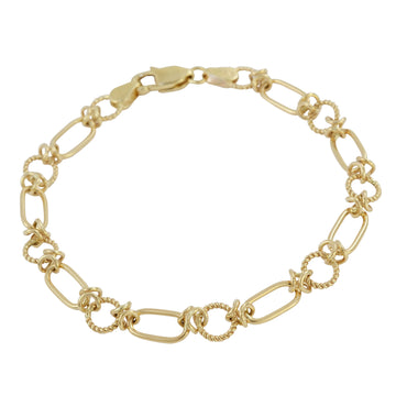 9ct Gold Oval & Round Knot Bracelet