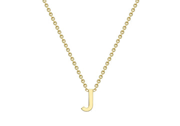 9ct Gold Initial Necklace J