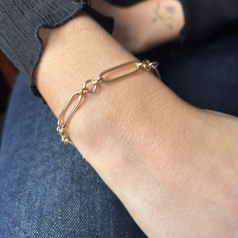 9ct Gold Figaro paper link Bracelet