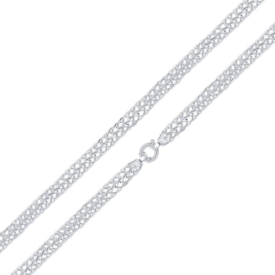 Silver Flat Spiga Necklace