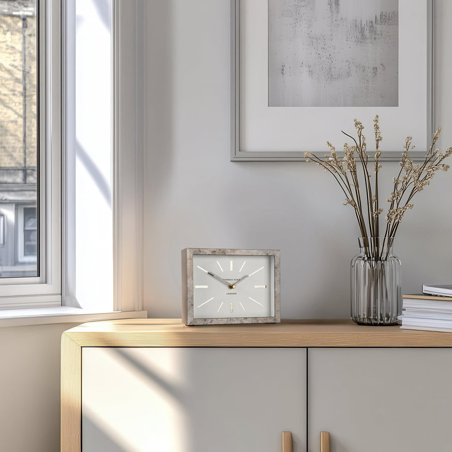 Smithfield Mantel Clock - Pewter