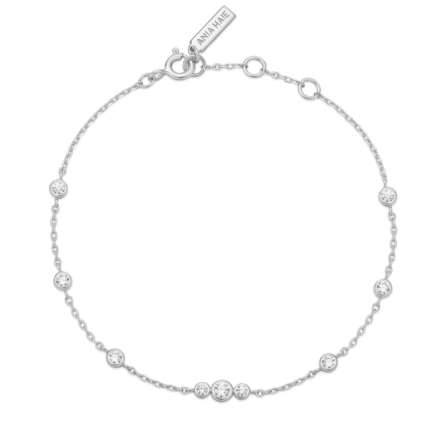 Ania Haie - Silver Sparkling Bezel Cubic Zirconia Station Bracelet