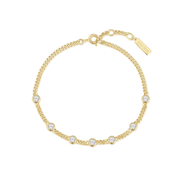 Ania Haie - Gold Multi Station Round Stone Chain Bracelet