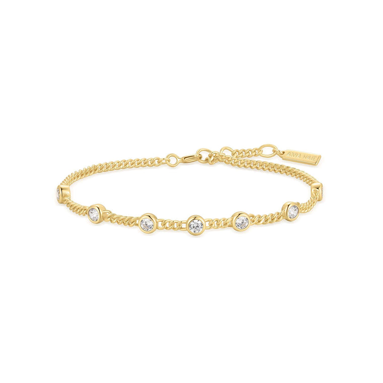 Ania Haie - Gold Multi Station Round Stone Chain Bracelet
