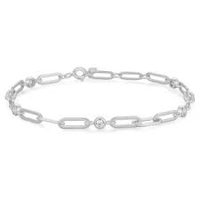Ania Haie - Silver Bezel Station Paperclip Bracelet