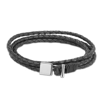 Unique & Co - Gents Antique Black Leather Bracelet