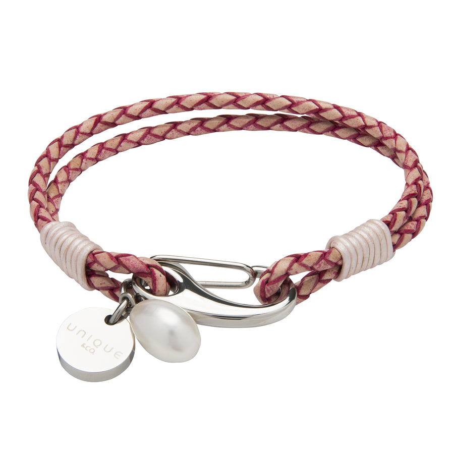 Unique & Co - Ladies Antique Pink Leather Bracelet