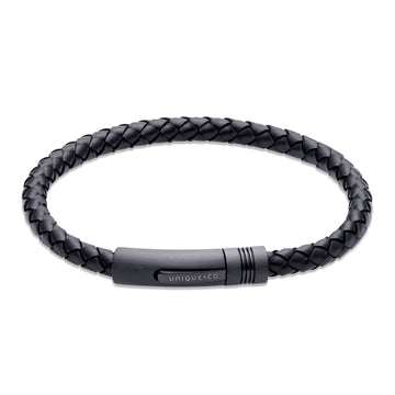 Unique & Co - Gents Black Leather Bracelet