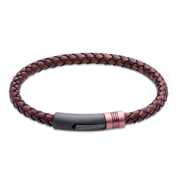 Unique & Co - Gents Antique Brown Leather Bracelet