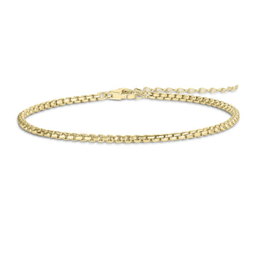 Gisser - Gold Plated Round Box Link Chain Bracelet