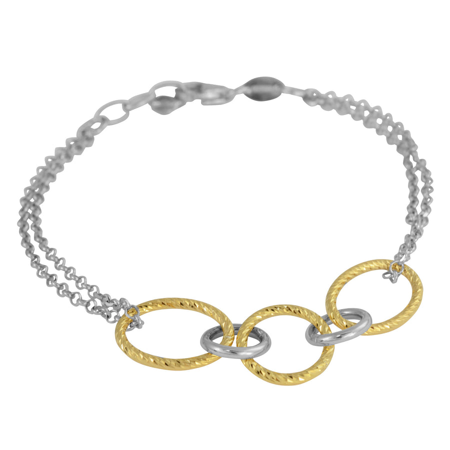 Fraboso - Oval & Circle Double Chain Bracelet Yellow