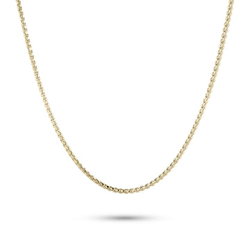 Gisser - Gold Plated Round Box Link Chain Necklace