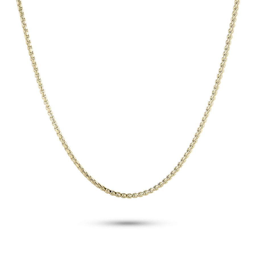 Gisser - Gold Plated Round Box Link Chain Necklace
