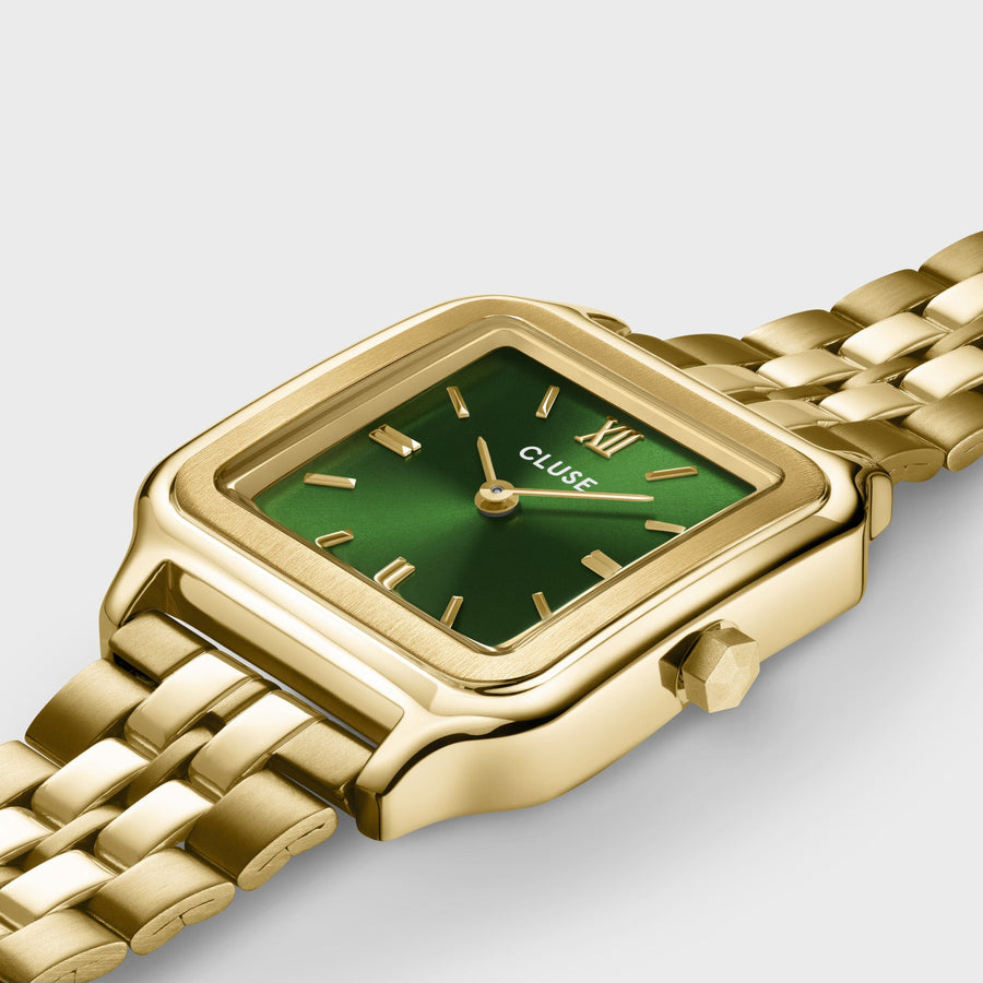 Cluse - Gift Box Gracieuse Watch Steel Forest Green & Malachite Bracelet, Gold Colour