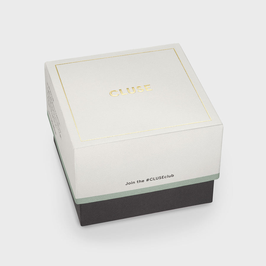 Cluse - Gift Box Gracieuse Watch Steel Forest Green & Malachite Bracelet, Gold Colour