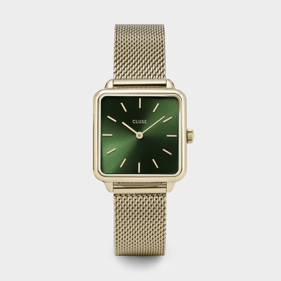 Cluse - La Tétragone Watch Mesh, Green, Gold Colour